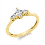 Solitaeire Gelbgold 18kt 0,40 Diamantringe mit 3 Diamanten - 1GW65