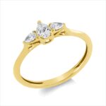 Solitaeire Gelbgold 18kt 0,32 Diamantringe mit 3 Diamanten - 1GW66