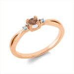 Farbstein 4er-Krappe Rosegold 18kt 0,02 Diamantringe Farbstein 0,41 ct - 1GW72