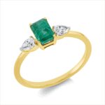 Farbstein 4er-Krappe Gelbgold 18kt 0,20 Diamantringe Farbstein 0,75 ct - 1GW77