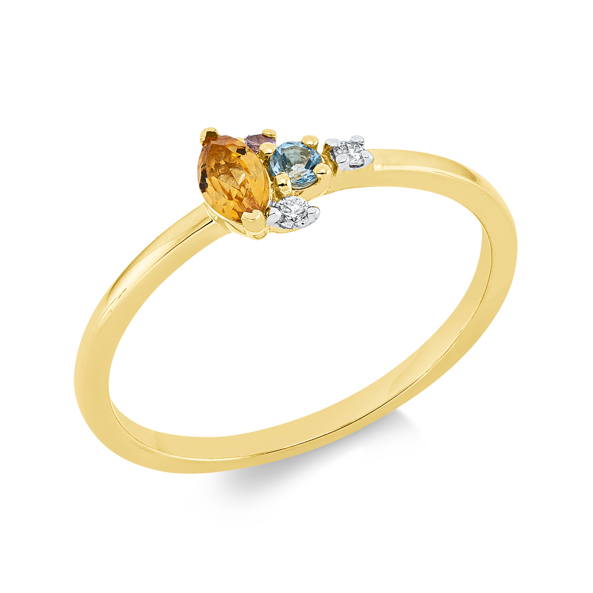 1GW79G Farbstein Gelbgold 18kt 0,03 Diamantringe Farbstein 0,3 ct - 1GW79 – Bild 1