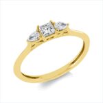 Solitaeire Gelbgold 18kt 0,33 Diamantringe mit 3 Diamanten - 1GW87