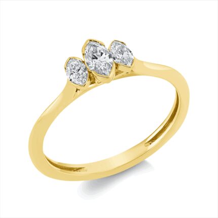 Solitaeire Gelbgold 18kt 1,32 Diamantringe mit 3 Diamanten - 1GW95