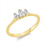 Solitaeire Gelbgold 18kt 0,34 Diamantringe mit 3 Diamanten - 1GW97