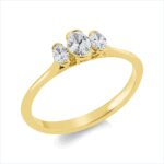 Solitaeire Gelbgold 18kt 0,35 Diamantringe mit 3 Diamanten - 1GW99