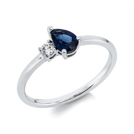 Farbstein Weißgold 18kt 0,08 Diamantringe Farbstein 0,54 ct - 1GX27