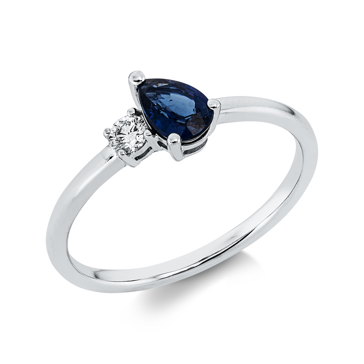 1GX27W Farbstein 3er-Krappe Weißgold 18kt 0,08 Diamantringe Farbstein 0,54 ct - 1GX27 – Bild 1