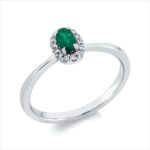 Farbstein 4er-Krappe Weißgold 18kt 0,06 Diamantringe Farbstein 0,24 ct - 1GX65