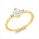 Farbstein Gelbgold 18kt 0,03 Diamantringe Farbstein 0,39 ct - 1GX75