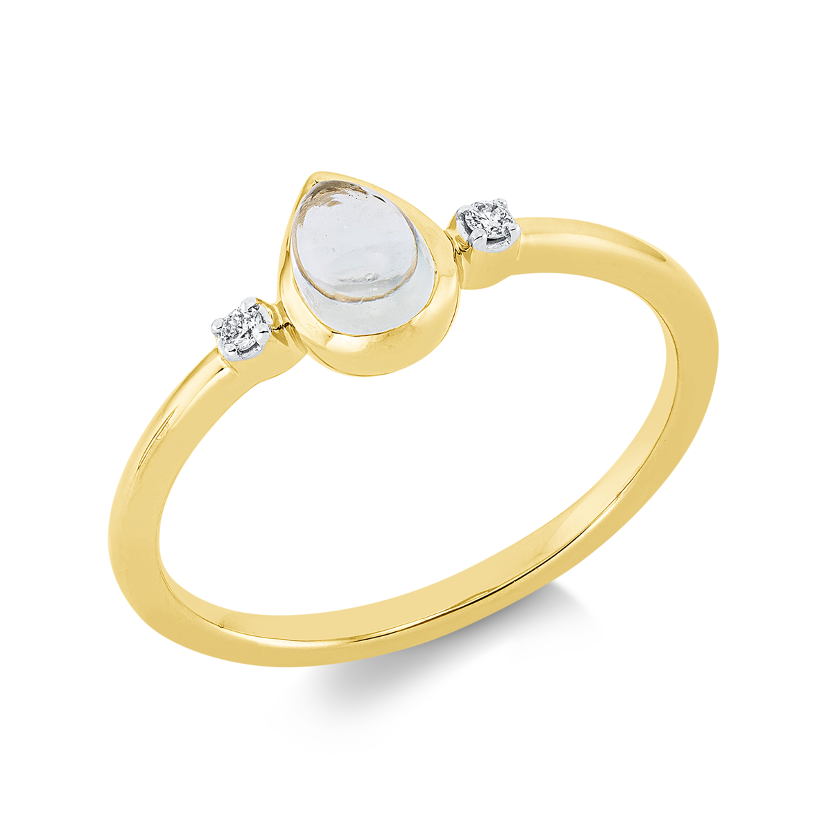 1GX75G Farbstein Gelbgold 18kt 0,03 Diamantringe Farbstein 0,39 ct - 1GX75 – Bild 1