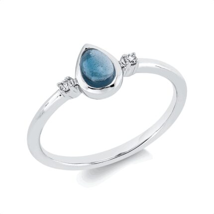 Farbstein Weißgold 18kt 0,03 Diamantringe Farbstein 0,39 ct - 1GX77