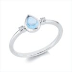 Farbstein Weißgold 18kt 0,03 Diamantringe Farbstein 0,39 ct - 1GX78