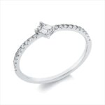 Solitaeire Weißgold 18kt 0,31 Diamantringe mit 21 Diamanten - 1GX95