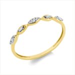 Baguette Gelbgold 18kt 0,09 Diamantringe mit 11 Diamanten - 1GY20