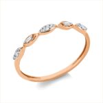 Baguette Rosegold 18kt 0,09 Diamantringe mit 11 Diamanten - 1GY20