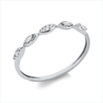 Baguette Weißgold 18kt 0,09 Diamantringe mit 11 Diamanten - 1GY20