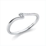 Solitaeire Platin 95kt 0,05 Diamantringe mit 1 Diamanten - 1J093