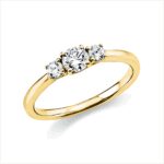 Solitaeire 4er-Krappe Gelbgold 18kt 0,48 Diamantringe mit 3 Diamanten - 1K432