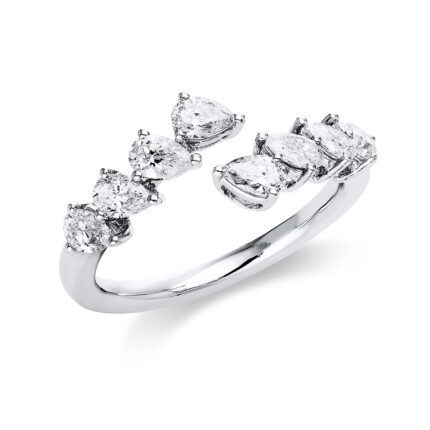 Mehrfachsteinbesatz Weißgold 18kt 1,16 Diamantringe mit 8 Diamanten - 1L989