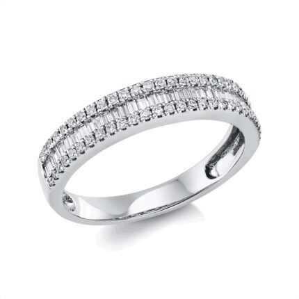 Baguette Weißgold 18kt 0,52 Diamantringe mit 87 Diamanten - 1N098