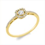 Solitaeire Gelbgold 18kt 0,25 Diamantringe mit 37 Diamanten - 1T883