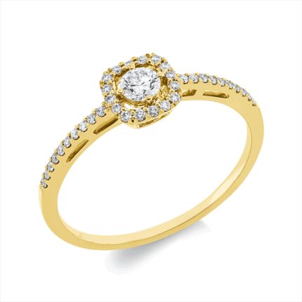 Solitaeire Gelbgold 18kt 0,25 Diamantringe mit 37 Diamanten - 1T883