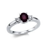 Farbstein 4er-Krappe Weißgold 18kt 0,18 Diamantringe Farbstein 0,87 ct - 1W287