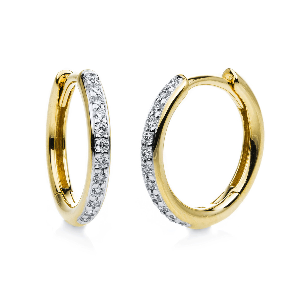 2C763G Creolen Gelbgold 18kt 0,17 Diamantschmuck mit 24 Diamanten - 2C763 – Bild 1