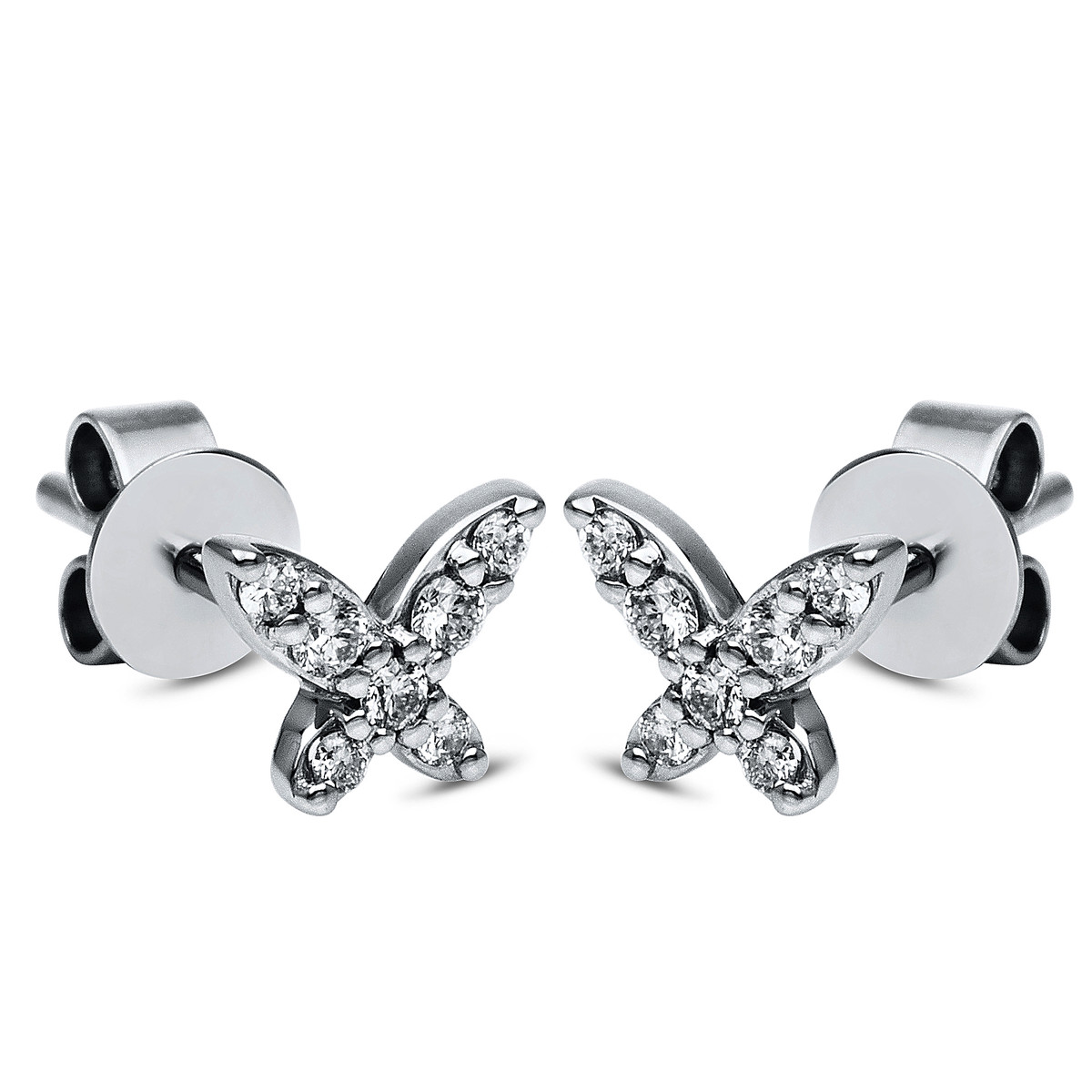 2H182W Ohrstecker Weißgold 18kt 0,16 Diamantschmuck mit 14 Diamanten - 2H182 – Bild 1