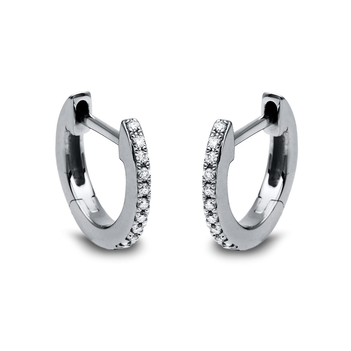 2H796W Creolen Weißgold 18kt 0,06 Diamantschmuck mit 20 Diamanten - 2H796 – Bild 1