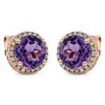 Ohrstecker 4er-Krappe Rosegold 18kt 0,20 Diamantschmuck Farbstein 2,7 ct - 2J710