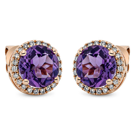 Ohrstecker 4er-Krappe Rosegold 18kt 0,20 Diamantschmuck Farbstein 2,7 ct - 2J710