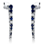 Ohrschmuck Weißgold 18kt 0,30 Diamantschmuck Farbstein 0,8 ct - 2L571