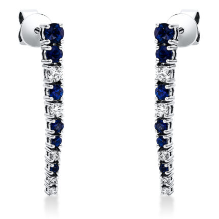 Ohrschmuck Weißgold 18kt 0,30 Diamantschmuck Farbstein 0,8 ct - 2L571