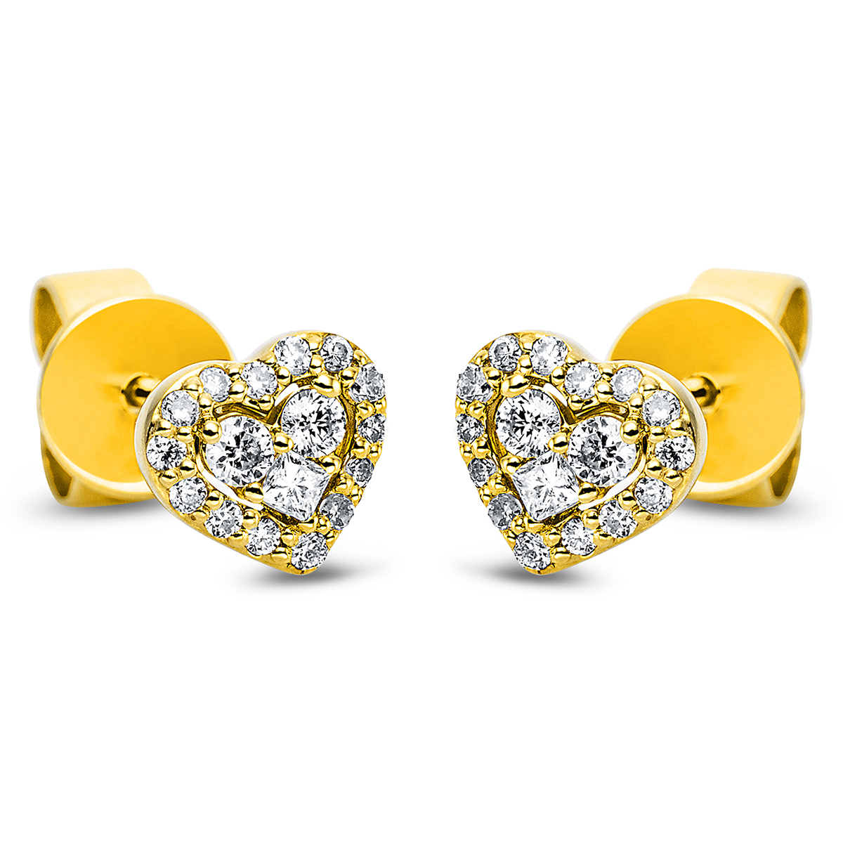 2M085G Ohrstecker Gelbgold 18kt 0,19 Diamantschmuck mit 34 Diamanten - 2M085 – Bild 1