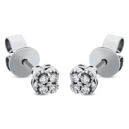 Ohrstecker Weißgold 18kt 0,09 Diamantschmuck mit 8 Diamanten - 2O328