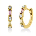 Creolen Gelbgold 18kt 0,08 Diamantschmuck Farbstein 0,24 ct - 2P981