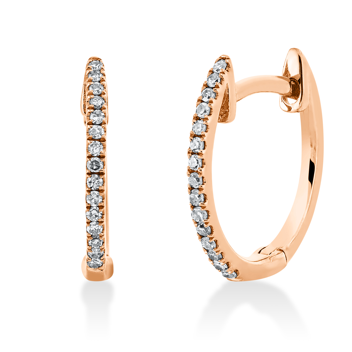 2Q688R Creolen Rosegold 18kt 0,09 Diamantschmuck mit 30 Diamanten - 2Q688 – Bild 1