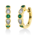 Creolen Gelbgold 18kt 0,11 Diamantschmuck Farbstein 0,19 ct - 2Q717