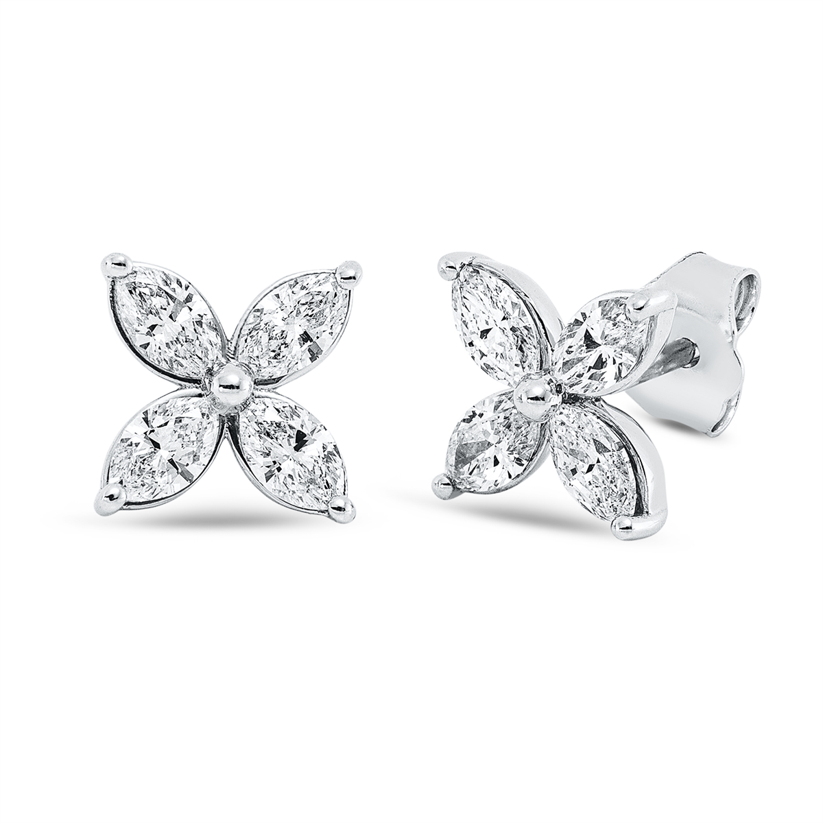 2T217W Ohrstecker Weißgold 18kt 0,80 Diamantschmuck mit 8 Diamanten - 2T217 – Bild 1