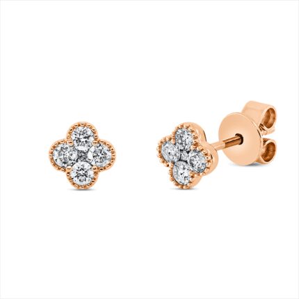 Ohrstecker Rosegold 18kt 0,27 Diamantschmuck mit 10 Diamanten - 2T872