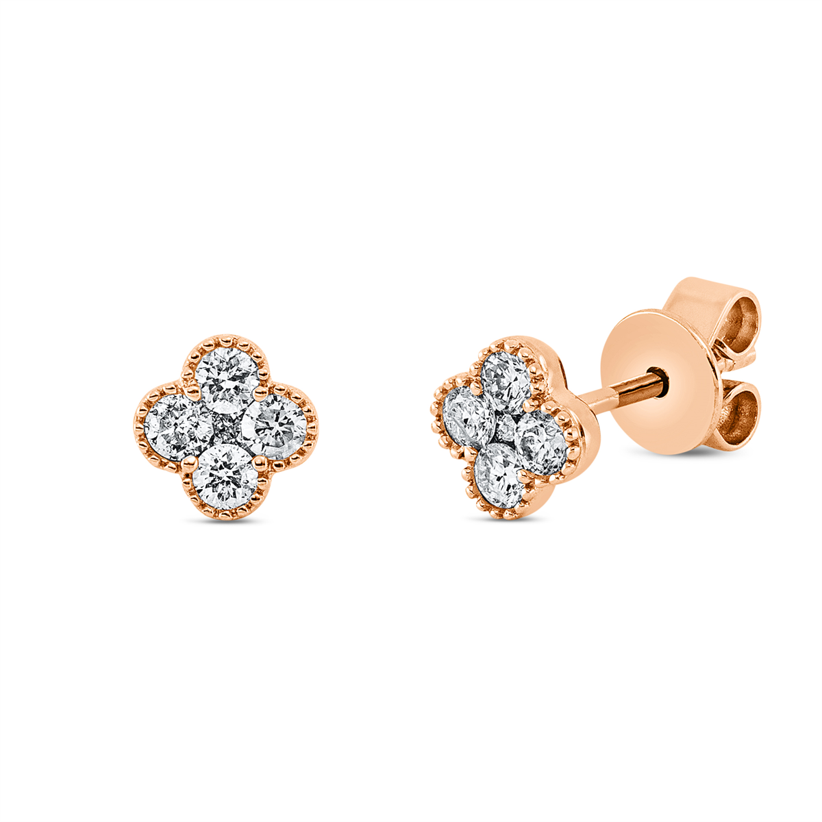 2T872R Ohrstecker Rosegold 18kt 0,27 Diamantschmuck mit 10 Diamanten - 2T872 – Bild 1