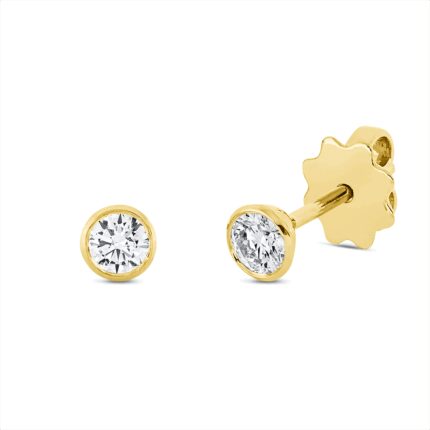 Ohrstecker Zarge Gelbgold 18kt 0,40 Diamantschmuck mit 2 Diamanten - 2U138