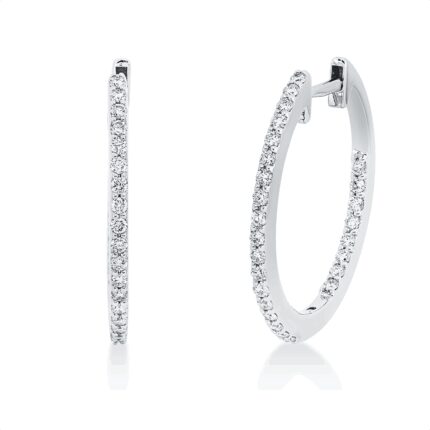 Creolen Weißgold 18kt 0,39 Diamantschmuck mit 52 Diamanten - 2U142