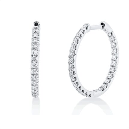 Creolen Weißgold 18kt 0,73 Diamantschmuck mit 52 Diamanten - 2U144