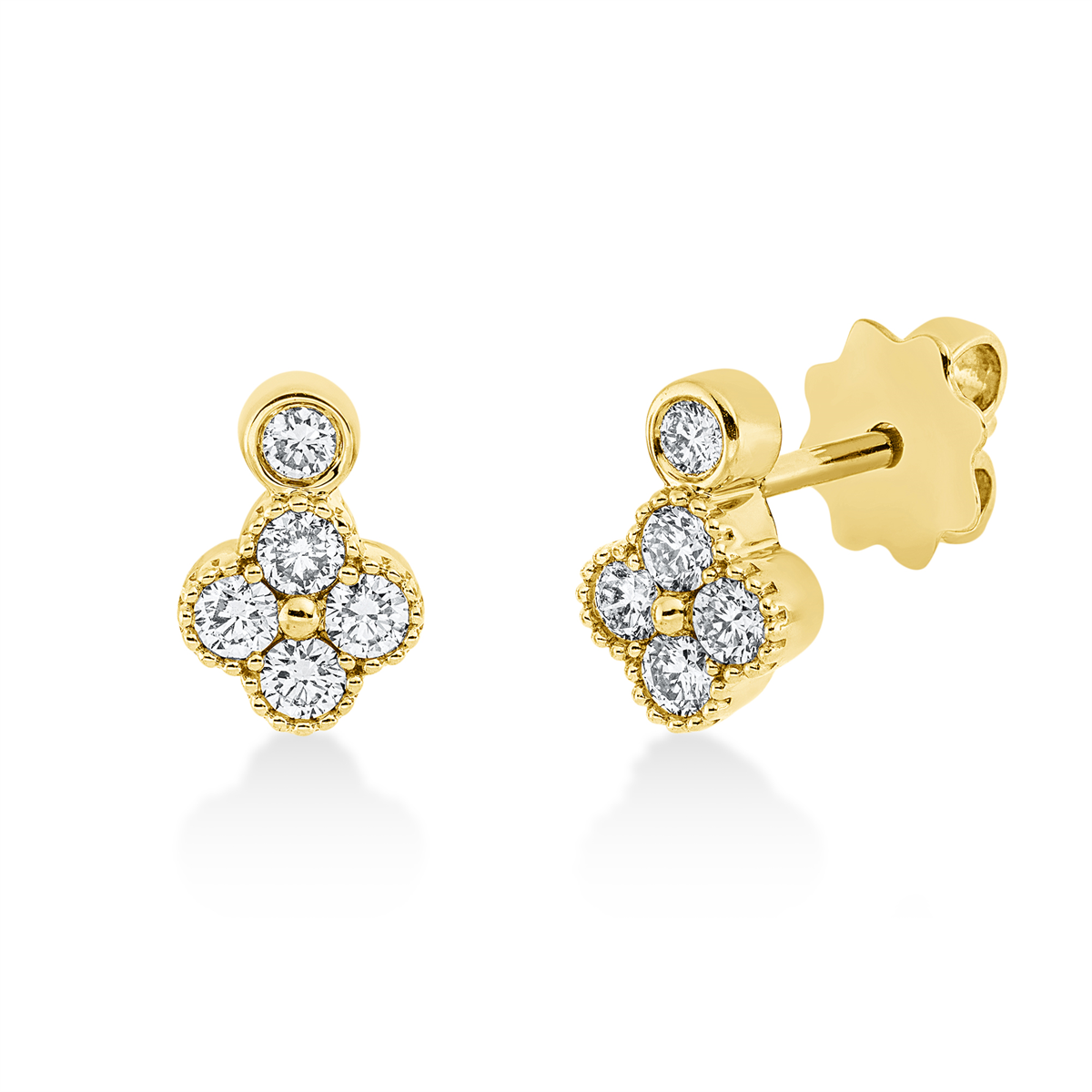 2U147G Ohrstecker Gelbgold 18kt 0,41 Diamantschmuck mit 10 Diamanten - 2U147 – Bild 1