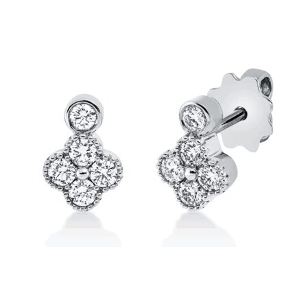 Ohrstecker Weißgold 18kt 0,41 Diamantschmuck mit 10 Diamanten - 2U147