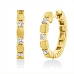 Creolen Gelbgold 18kt 0,13 Diamantschmuck mit 8 Diamanten - 2U148