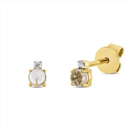 Ohrstecker 4er-Krappe Gelbgold 18kt 0,02 Diamantschmuck Farbstein 0,31 ct - 2U192