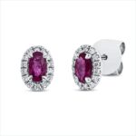 Ohrstecker 4er-Krappe Weißgold 18kt 0,13 Diamantschmuck Farbstein 0,55 ct - 2U231